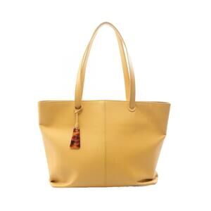 Chanel Tote Bag Charm Leather Yellow Tone